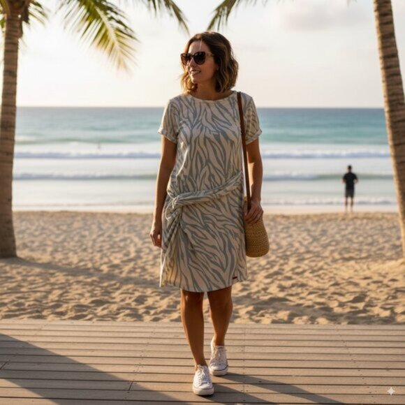 NWT n:Philanthropy June Dress Tropical Abstract Slate - Picture 1 of 4